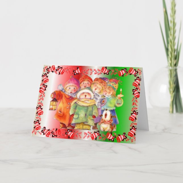 Weihnachtschor Feiertagskarte (Vorderseite)