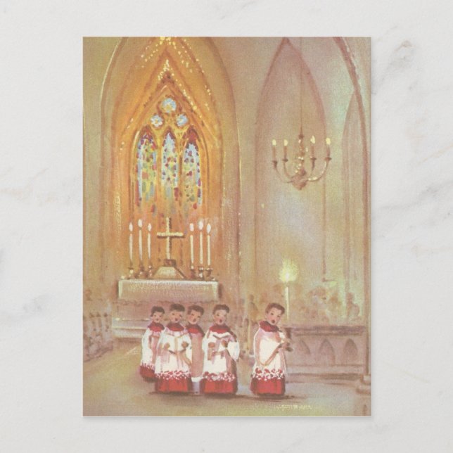 Weihnachtschor Feiertagspostkarte (Vorderseite)