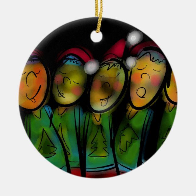 Weihnachtschor Keramikornament (Vorne)