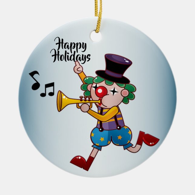 WeihnachtsCircus Clownmusik Keramik Ornament (Vorne)