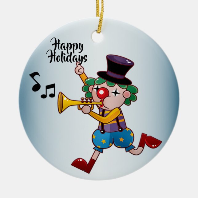 WeihnachtsCircus Clownmusik Keramik Ornament (Vorne)