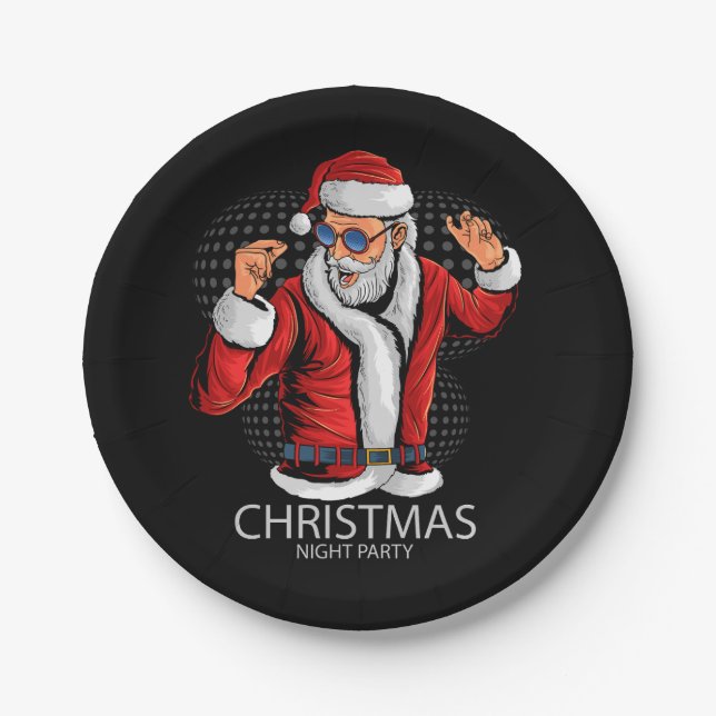 Weihnachtsclaus im Party des TanzesPaper Plate Pappteller (Vorderseite)