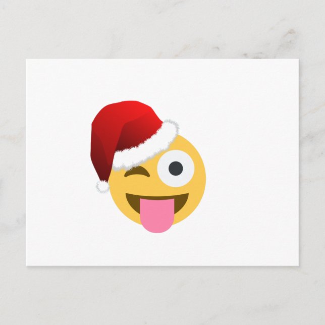 Weihnachtsclaus windet Emoji Feiertagspostkarte (Vorderseite)