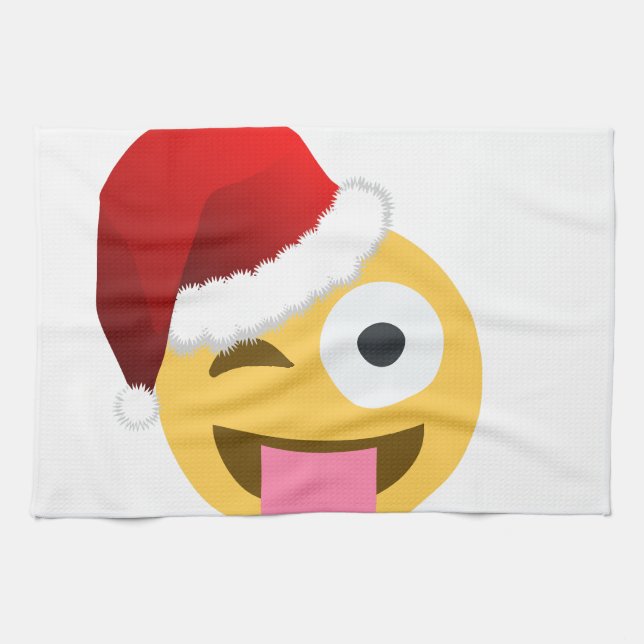Weihnachtsclaus windet Emoji Handtuch (Horizontal)