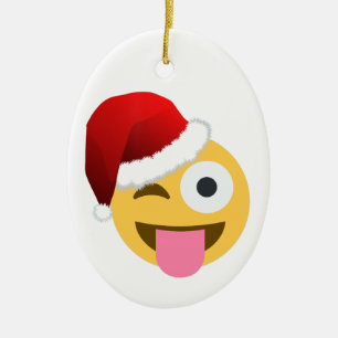 Weihnachtsclaus windet Emoji Keramik Ornament