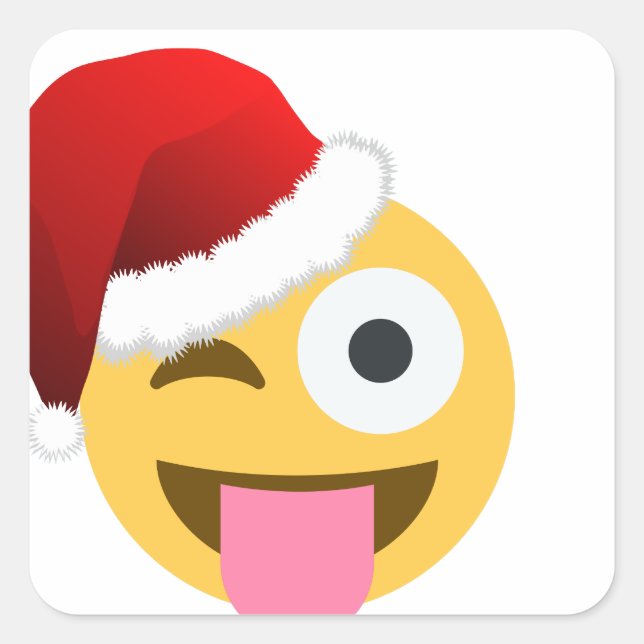 Weihnachtsclaus windet Emoji Quadratischer Aufkleber (Vorderseite)