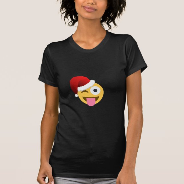 Weihnachtsclaus windet Emoji T-Shirt (Vorderseite)