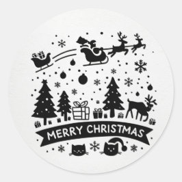 Weihnachtsclipart Runder Aufkleber