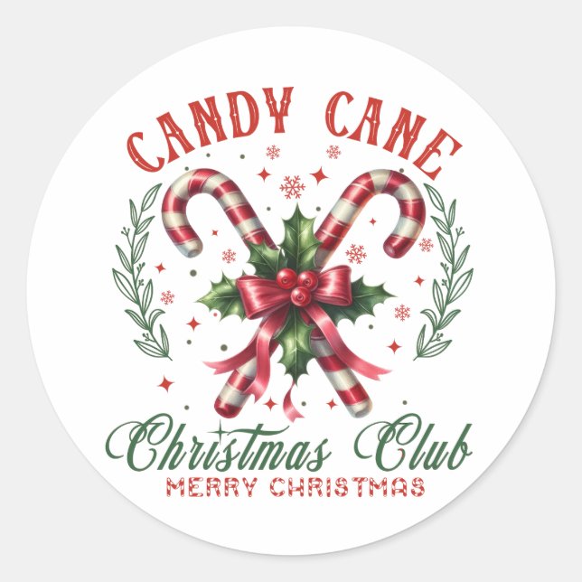Weihnachtsclub Runder Aufkleber (Vorderseite)