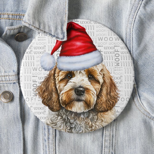 Weihnachtscockapoo Button (Beispiel)