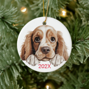 Weihnachtscocker-Hund Keramik Ornament