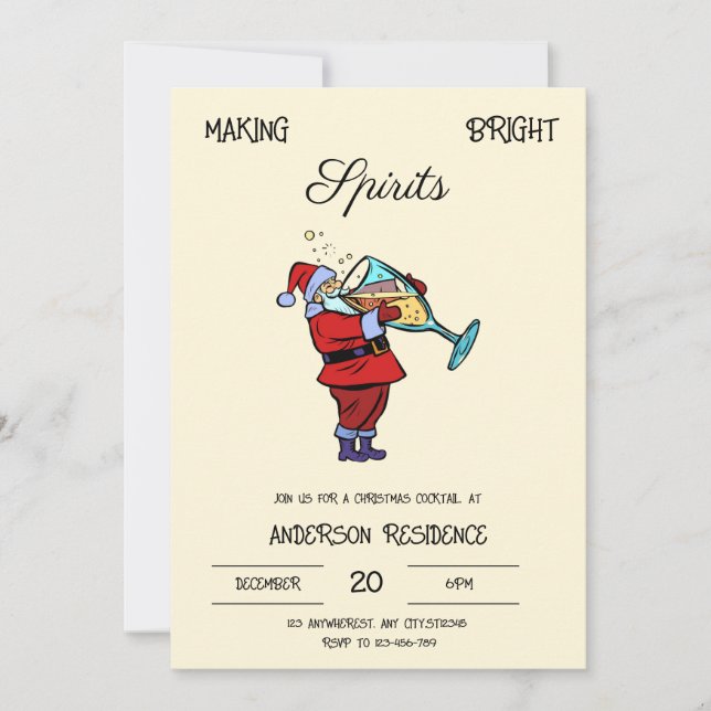 Weihnachtscocktail Einladung (Vorderseite)