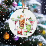 Weihnachtscocktail Getränke Keramik Ornament<br><div class="desc">Dieses Design kann durch Auswahl der Option Design bearbeiten personalisiert werden. Sie können auch auf andere Gegenstände übertragen. Kontaktieren Sie mich unter colorflowcreations@gmail.com oder nutzen Sie die Chat-Option oben auf der Seite, wenn Sie dieses Design auf einem anderen Produkt haben möchten oder Hilfe benötigen. Sehen Sie mehr von meinen Designs...</div>