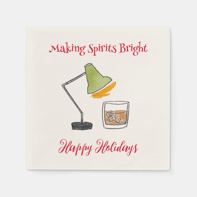 Weihnachtscocktail Getränke Napkins Serviette (Vorderseite)