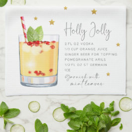 Weihnachtscocktail Holly Jolly Rezept Geschirrtuch