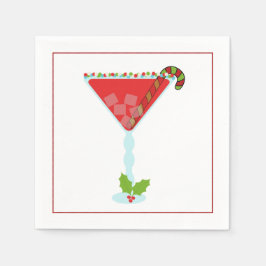 Weihnachtscocktail Napkin mit Martini, Oliven und Serviette