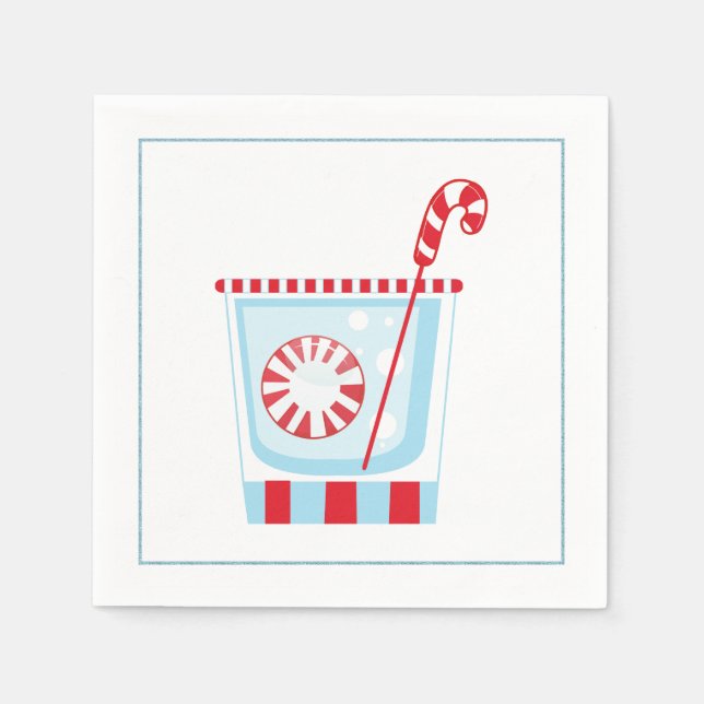 Weihnachtscocktail Napkin mit Martinool Serviette (Vorderseite)