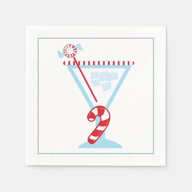 Weihnachtscocktail Napkin mit Martinool Serviette (Vorderseite)