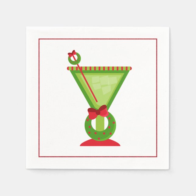 Weihnachtscocktail Napkin Serviette (Vorderseite)