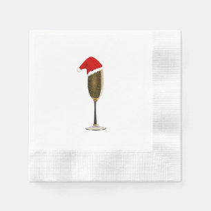 Weihnachtscocktail Napkins Champagne Weihnachtsman Serviette
