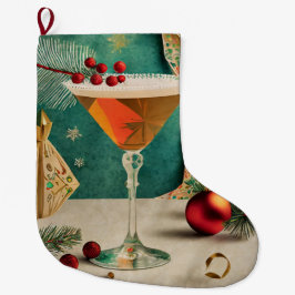 Weihnachtscocktail Party Happy Hour Großer Weihnachtsstrumpf