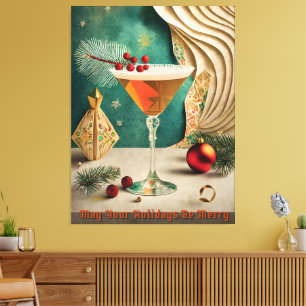 Weihnachtscocktail Party Happy Hour Leinwanddruck