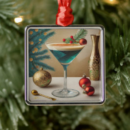 Weihnachtscocktail Party Happy Hour Ornament Aus Metall