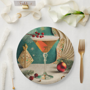 Weihnachtscocktail Party Happy Hour Pappteller