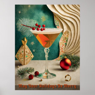 Weihnachtscocktail Party Happy Hour Poster