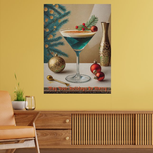 Weihnachtscocktail Party Happy Hour Poster (Wohnzimmer 2)