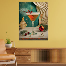 Weihnachtscocktail Party Happy Hour Poster