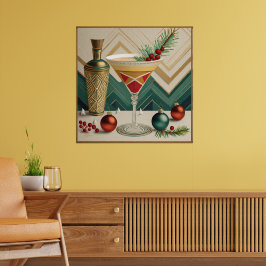 Weihnachtscocktail Party Happy Hour Poster