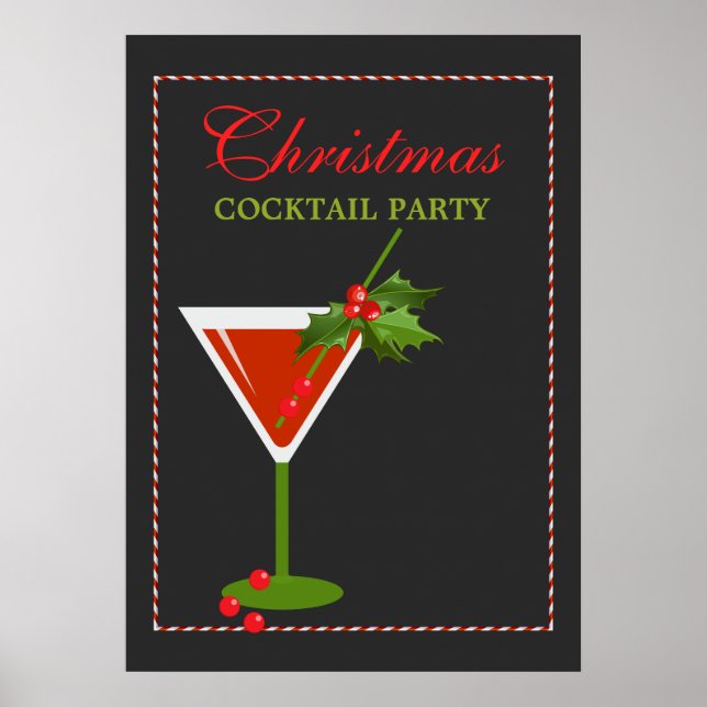 Weihnachtscocktail Party Holiday Poster (Vorne)