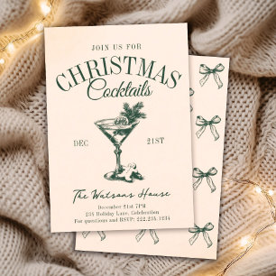 Weihnachtscocktail Party Holiday Social Club Einladung