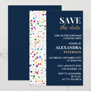 Weihnachtscocktail Party Save the Date Confetti Einladung