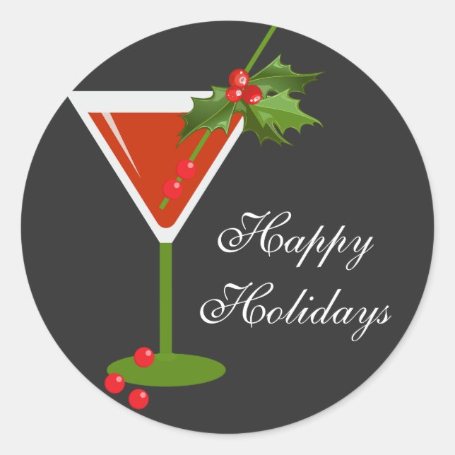 Weihnachtscocktail Party Sticker (Vorderseite)