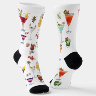 Weihnachtscocktail Spaß trinken Party Muster Socken