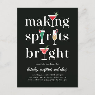 Weihnachtscocktails Einladung Postkarte
