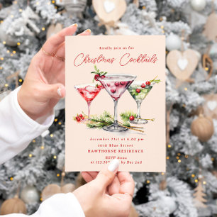 Weihnachtscocktail's Elegantes Party Einladung