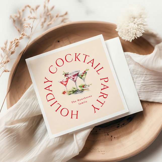 Weihnachtscocktail's Elegantes Party Serviette (Von Creator hochgeladen)