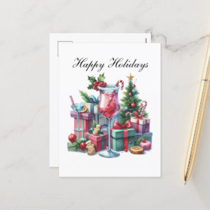 Weihnachtscocktails Feiertagspostkarte