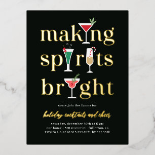 Weihnachtscocktails Foliday Party Postkarte