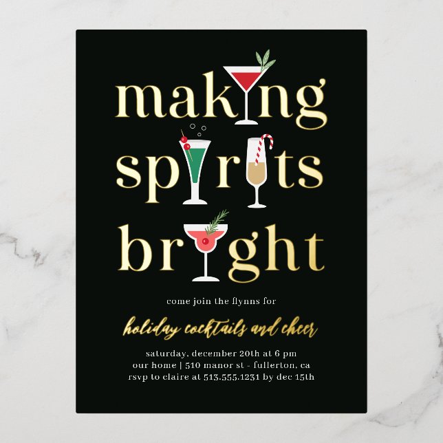 Weihnachtscocktails Foliday Party Postkarte (Vorderseite)