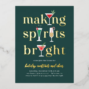 Weihnachtscocktails Foliday Party Postkarte