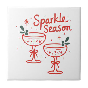 Weihnachtscocktails funkelnde Saison  Fliese