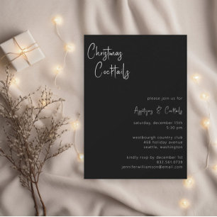 Weihnachtscocktails Moderne Script Holiday Party Einladung