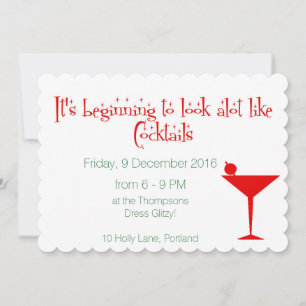 Weihnachtscocktails Retro 50er Style Feiertagskarte