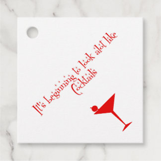 Weihnachtscocktails Retro 50er Style Paper Napkins Geschenkanhänger