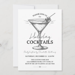 Weihnachtscocktails Schwarz-Weiß-Drinks Weihnachte Einladung