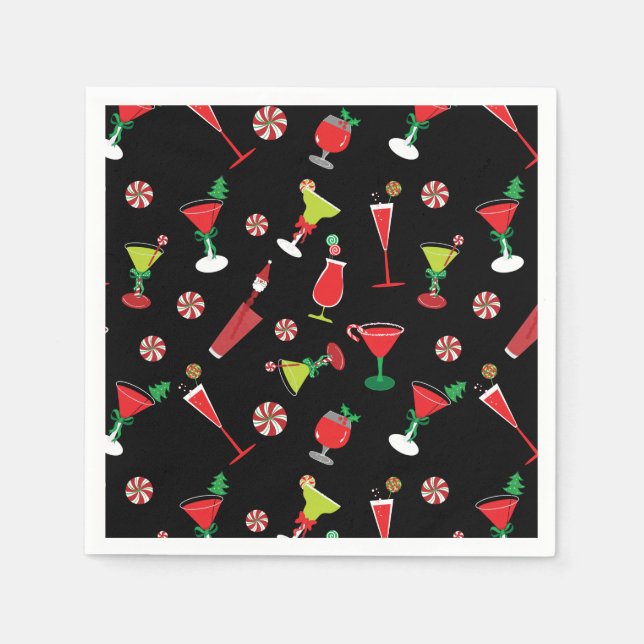 Weihnachtscocktails Serviette (Vorderseite)